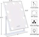 Axooms Hollywood Lighted Makeup Mirror with 9 Dimmable LED Bulbs, 3 Light Colors, Smart Touch Control & 360° Rotation