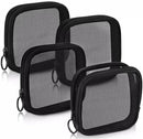 Axooms 2-Pack Black Nylon Mesh Cosmetic Pouches with Zippers, 11.5 × 11.5 cm Travel Makeup Bags