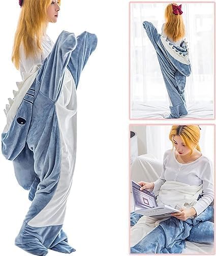 Wearable Shark Blanket Hoodie Onesie Adults/Kids