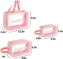 Axooms Transparent Travel Cosmetic Bag Set, 3 Pieces, Clear Toiletry Bags for Women and Girls
