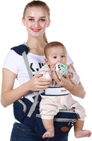 Hounsh Gray Baby Hip Seat Carrier with Adjustable Strap, Zipper Pocket, Soft Base, and Large Storage Space (Gray)