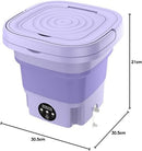 Axooms Foldable Washing Machine, Portable Mini Automatic Washing Machine, Lightweight Underwear Washer for Travel, Camping, Apartments and Laundry (Purple)