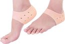 Axooms Silicone Gel Heel Pad Socks – Pain Relief & Heel Support, 1 Pair (Beige, Free Size)