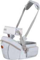 Hounsh Gray Baby Hip Seat Carrier with Adjustable Strap, Zipper Pocket, Soft Base, and Large Storage Space (Gray)