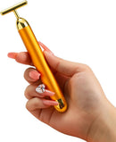 Axooms 24K Gold Electric Facial Massager, Vibrating 3D Roller and T-Shaped Head for Facial Firming and Wrinkle Care