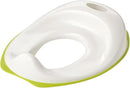 Axooms TOSSIG Toilet Training Seat, White/Green (Polypropylene Plastic, Synthetic Rubber)