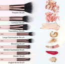 Axooms 16-Piece Synthetic Makeup Brush Set with Eyebrow Razor