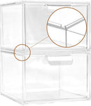 Axooms Stackable Makeup Organizer Drawers, Clear Acrylic Storage Boxes with Handles for Bathroom, Countertop, Kitchen Cabinet & Pantry