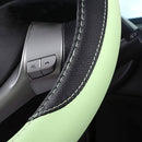 Axooms Leather Steering Wheel Protection Cover , Non-Slip and Breathable Microfiber Protective Cover, Universal Fit for Most Cars (Beige)