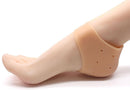 Axooms Silicone Gel Heel Pad Socks – Pain Relief & Heel Support, 1 Pair (Beige, Free Size)