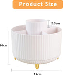 Axooms 360° Rotating Pen and Pencil Holder with 5 Compartments for Office, School and Home, White