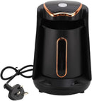 Axooms 600W Electric Turkish Coffee Maker – Fast Heating, 0.5L Single Serve for Turkish, Greek & Arabic Coffee with Auto Shut-Off, Drip-Free Spout & Comfortable Handle (Elegant Black & Gold Design)