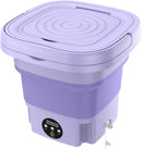 Axooms Foldable Washing Machine, Portable Mini Automatic Washing Machine, Lightweight Underwear Washer for Travel, Camping, Apartments and Laundry (Purple)