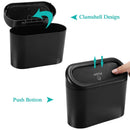 Axooms Car Trash Can with Lid, Small Automatic Waste Organizer with 30 Plastic Trash Bags, Garbage Bin for Car, Home & Office