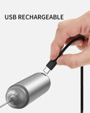 CIRCLE JOY Rechargeable Milk Frother Handheld with Stand, Dual Spring Whisk Head Electric Coffee Frother Foam Maker, Portable Drink Mixer for Cappuccino, Latte, Matcha, Black