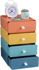 Axooms Stackable Plastic Storage Drawers, Multicolor Desktop Drawer Organizer for Cosmetics, Makeup and Jewelry
