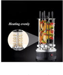 Professional Vertical Rotisserie Grill – Indoor Smokeless Electric BBQ Grill with 360° Auto-Rotating Skewer & Timer | Stainless Steel Countertop Kebab Maker for Home Use | 6 Skewers