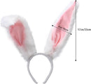 Axooms Faux Fur Bunny Ear Headband for Women's Costume Parties, White