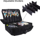 Axooms Three-Tier Large-Capacity Makeup Organizer Case for Brushes, Cosmetics, Curling Iron, and Hair Straightener
