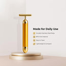 Axooms 24K Gold Electric Facial Massager, Vibrating 3D Roller and T-Shaped Head for Facial Firming and Wrinkle Care