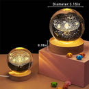Axooms 3D Galaxy Crystal Ball Night Light, Solar System USB Crystal Lamp, Wooden Colorful Home Decor Gift for Teens, Boys and Girls