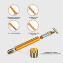 Axooms 24K Gold Electric Facial Massager, Vibrating 3D Roller and T-Shaped Head for Facial Firming and Wrinkle Care