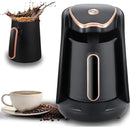 Electric Turkish Coffee Maker 600W – 0.5L Fast Brew for Turkish, Greek & Arabic Coffee with Auto Shut-Off, Drip-Free Spout & Comfortable Handle (Black & Gold)