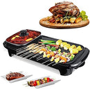 Axooms 2-in-1 Electric Grill & Hot Pot with Non-Stick Surface | Korean BBQ Grill with Glass Lid | 1350W | 53cm x 27cm