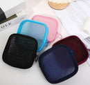 Axooms 2-Pack Black Nylon Mesh Cosmetic Pouches with Zippers, 11.5 × 11.5 cm Travel Makeup Bags