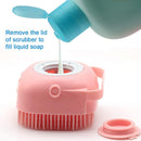 Axooms Silicone Body Scrubber with Shower Soap Dispenser, 1-Pack Soft Exfoliating Bath Brush for Babies, Children, Women, Men & Pets, Assorted Colors