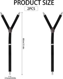 Axooms 1 Pair Men's Shirt Stay Clips by AYBH Honix – Adjustable Elastic Straps with Anti-Slip Lock Clips, Shirt Holder Accessories for Men & Women (Black)