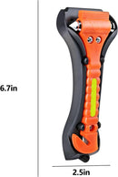 Axooms Car Window Breaker Tool, 2-Pack, Seat Belt Cutter and Glass-Breaking Safety Hammer, Orange