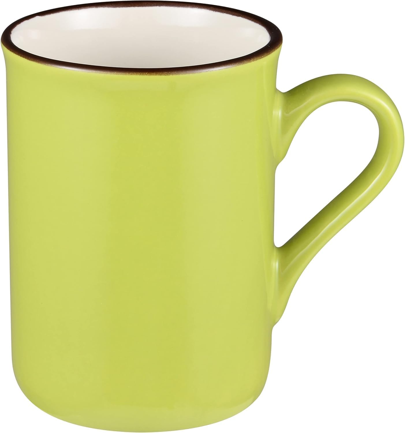 Axooms 5-Piece Stoneware Mug Set with Chrome Stand — 4 Colorful 280 ml Mugs for Coffee & Tea