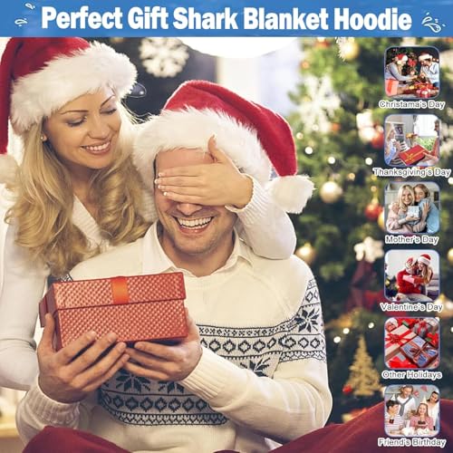 Super Soft Flannel Shark Hoodie for Adults/Kids