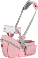 Hounsh Gray Baby Hip Seat Carrier with Adjustable Strap, Zipper Pocket, Soft Base, and Large Storage Space (Gray)