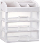 Axooms Vanity Makeup Organizer with 3 Drawers, Large-Capacity Cosmetics Display Case for Skincare, Lipstick, Jewelry & Nail Care