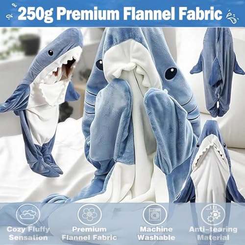 Super Soft Flannel Shark Hoodie for Adults/Kids