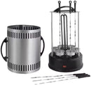 Professional Vertical Rotisserie Grill – Indoor Smokeless Electric BBQ Grill with 360° Auto-Rotating Skewer & Timer | Stainless Steel Countertop Kebab Maker for Home Use | 6 Skewers