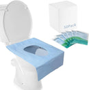 Axooms Disposable Toilet Seat Covers, Waterproof Individually Wrapped Toilet Liners for Adults and Children, Travel Accessories for Public Restrooms, Airplanes and Camping, 50 Pieces