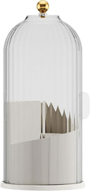 Axooms Makeup Brush Holder with 360-Degree Rotating Cover, Transparent Dustproof Vanity Organizer