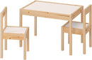 Axooms Children's Table with Two Chairs, White Pine Wood