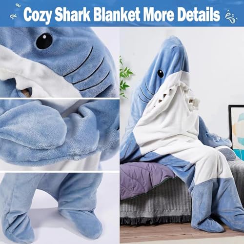 Super Soft Flannel Shark Hoodie for Adults/Kids