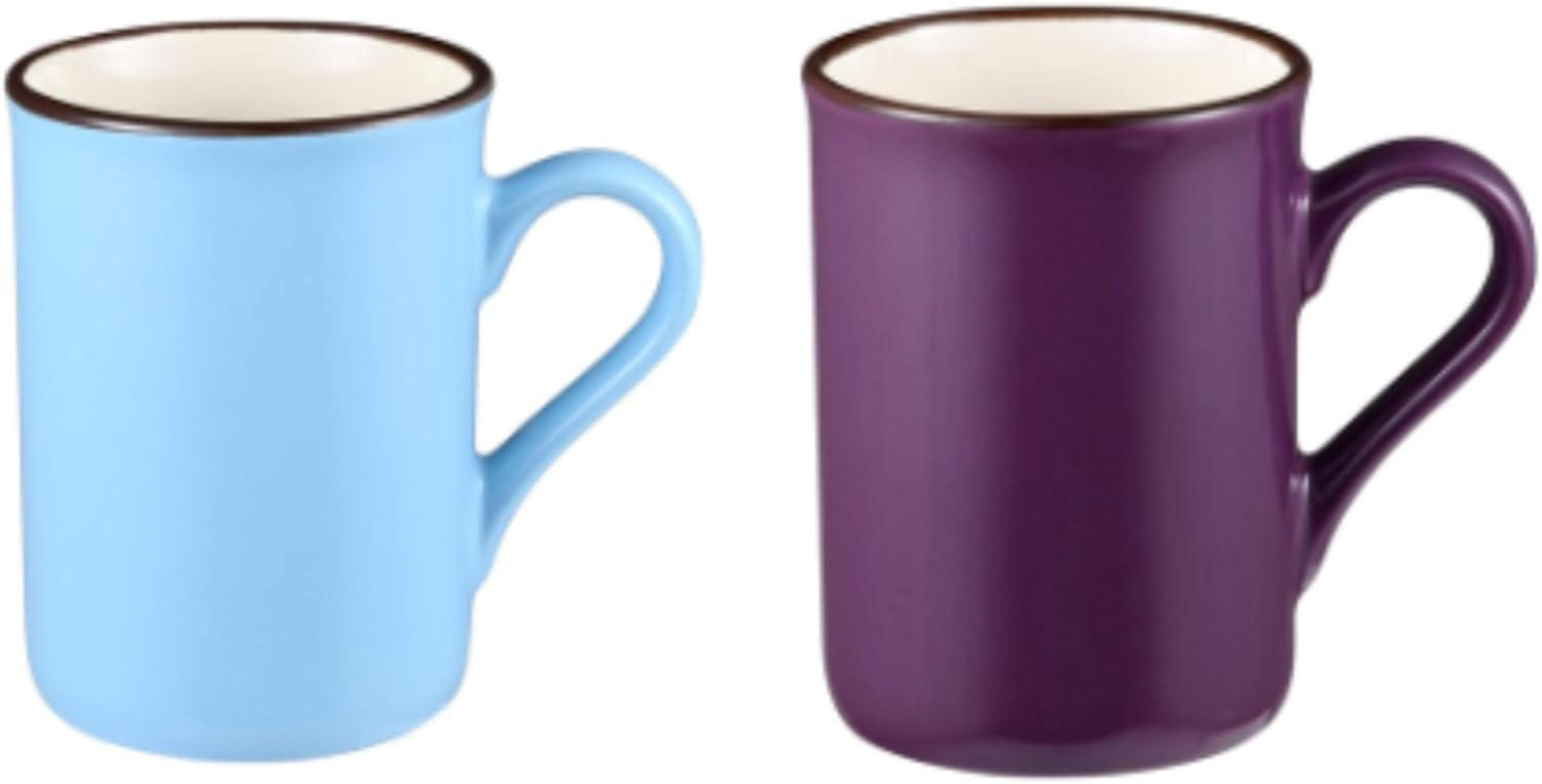 Axooms 5-Piece Stoneware Mug Set with Chrome Stand — 4 Colorful 280 ml Mugs for Coffee & Tea