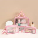Axooms Transparent Travel Cosmetic Bag Set, 3 Pieces, Clear Toiletry Bags for Women and Girls