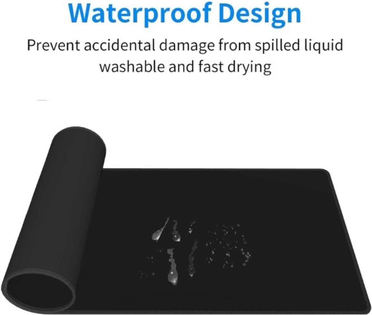 PU Leather Desk Mat Protector – 80×40 cm Large Non-Slip, Waterproof Writing & Mouse Pad (Black)