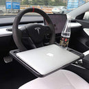 Axooms Multi-Function Car Steering Wheel Laptop Desk and Food Tray, Portable Tablet and Notebook Holder, Black ABS Plastic