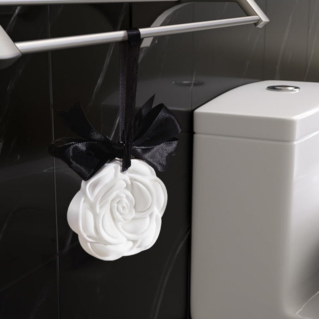Axooms 3-Pack Flower-Shaped Scented Capsules – Hanging Ceramic Sachets for Closets, Drawers, Cars & Small Spaces (Floral, White)
