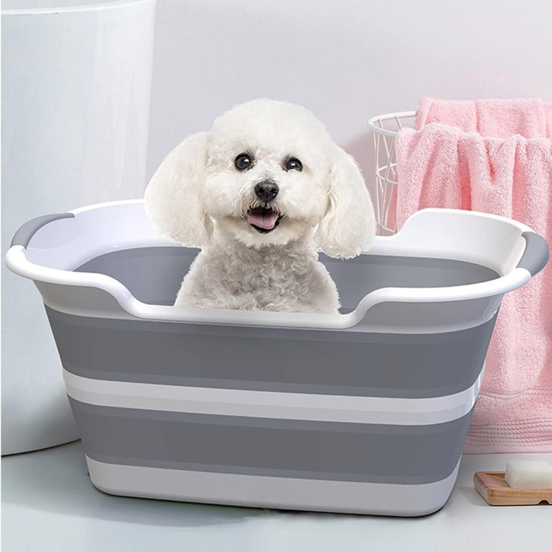 Foldable Multipurpose Collapsible Pet & Baby Bath Tub – 60 × 40 × 27.5 cm | PP+TPR, Lightweight, Space-Saving (Folds to 7 cm)