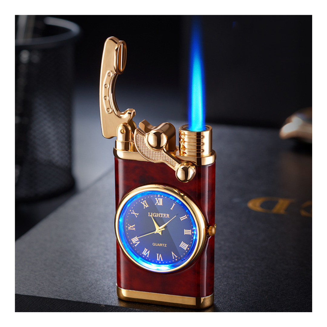 2-in-1 Electric Lighter with Built-in Watch and Rocker Arm