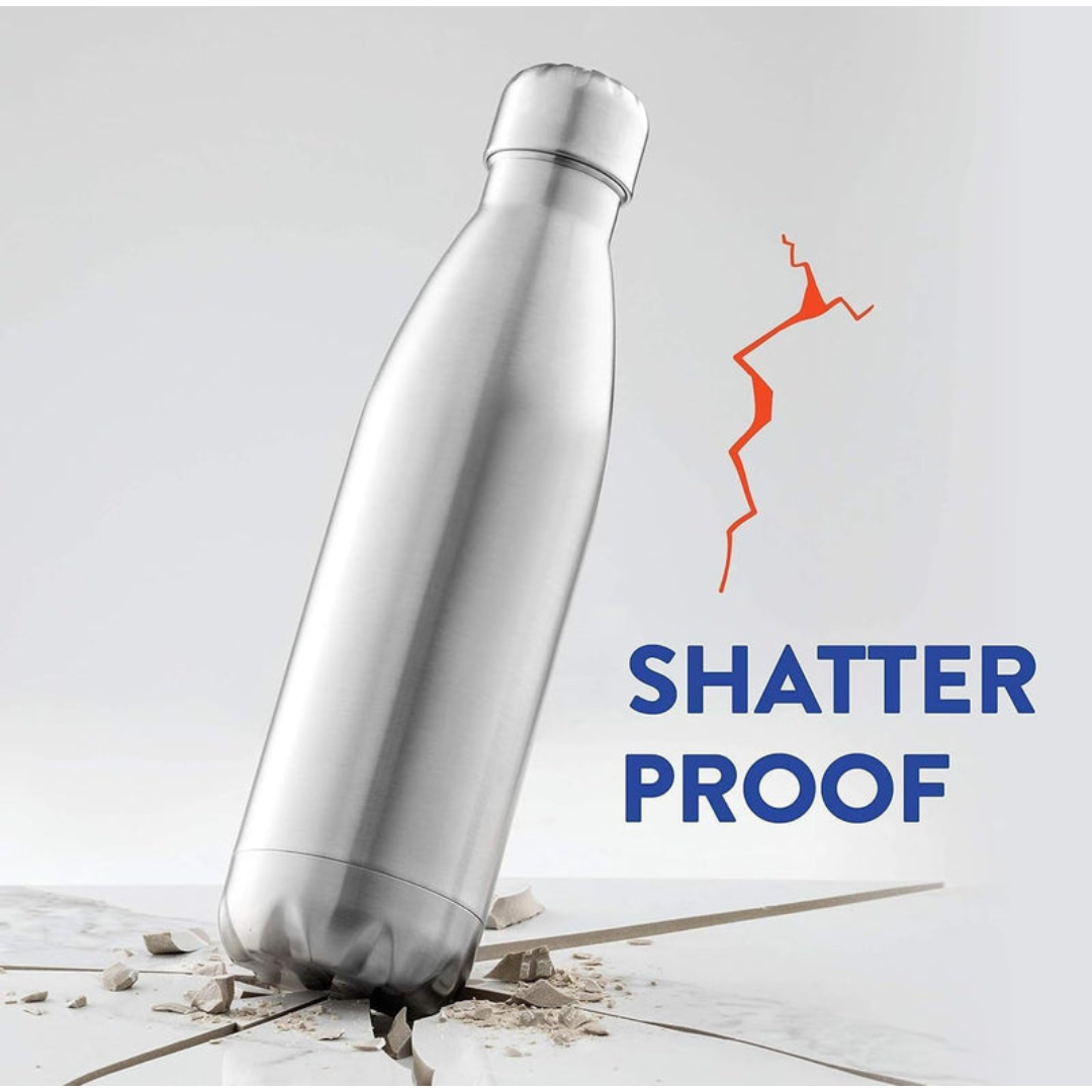 500 ml Stainless Steel Insulated Water Bottle – Leak-Proof, Double-Wall Vacuum Flask (Hot & Cold), BPA-Free, Travel-Ready – Black
